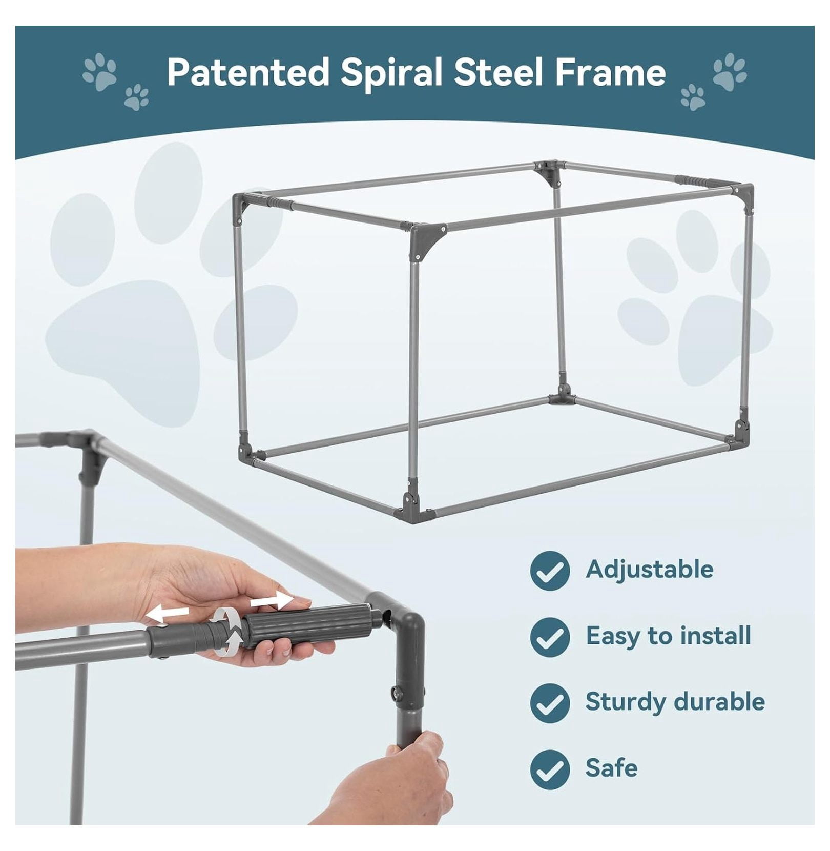30" Soft Portable Dog Crate – Patented Spiral Sturdy Frame, Collapsible Travel Kennel for Medium Dogs, 3 Mesh Door, Lockable Zippers, Indoor & Car Use Navy Blue
