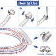 thumbnail image 5 of Water Pipe Line Tubing, 5/8" ID. x 13/16" OD. 10 ft Wire Vinyl Tube with 2 Clamps, 5 of 6