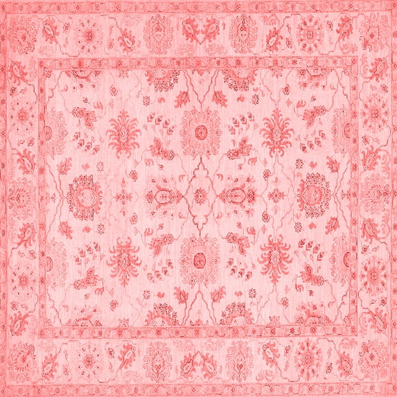 Ahgly Company Indoor Square Oriental Red Traditional Area Rugs, 3' Square