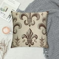 thumbnail image 2 of GOSMITH  Fleur De Lis Throw Pillow Cushion Cover, Heraldic Pattern with Fleur-de-Lis and Crowns Tiara Coat of Arms Knight, Decorative Square Accent Pillow Case, Beige Taupe, 2 of 5