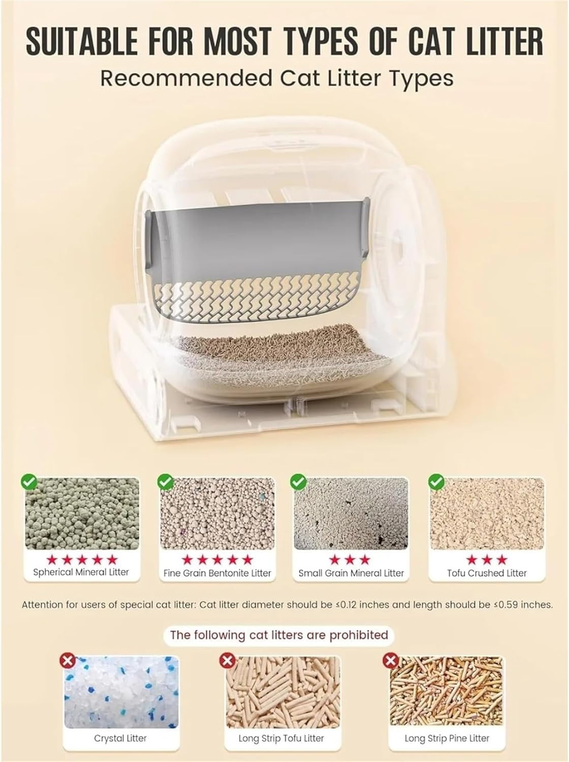 65L Automatic Smart Cat Litter Box Self Cleaning Fully Enclosed Cat Litter Box Pet Toilet Litter Tray Pet Products(Ti Pro with APP)