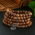 thumbnail image 5 of [1pc Mala Wooden Wrapped Beads] 1pc 108 Mala Beads Wooden Wrapped Bracelets, Yoga Bracelets For Men Women,11, 5 of 10
