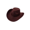 thumbnail image 3 of Western Cowboy Hat for Women Men Classic Fedora Hats Wide Brim Suede Cowboy Hat, 3 of 5