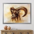 thumbnail image 3 of Designart 'Abstract Portrait of Wild Ram With Mighty Horns I' Modern Framed Art Print, 3 of 4