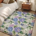 thumbnail image 4 of Rectangle Area Rugs 3 x 5 Ft, Purple Hydrangea Non-Slip Residential Carpet, Spring Floral Elegant Pastoral Vintage Indoor Crawling Mats Runner Rugs for Living Room/Dining Room/Bedroom, 4 of 8