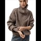 thumbnail image 2 of Suéteres de Mujer Otoño Invierno 2025, Jersey Informal de Punto con Cremallera de un Cuarto de Pulgada, Jersey de Punto de Diamante Café M, 2 of 10