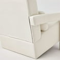 thumbnail image 7 of Modern Accent Chair, Mid-Century Living Room Chair with Waist Pillow and Solid Wood Frame, Indoor Lounge Chair for Bedroom Reading Room, Beige, 7 of 7