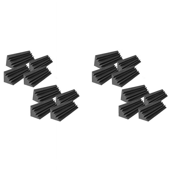 16 Pcs Acoustic Panels Studio Acoustic Soundproof Foam,Sound Treatment Bass Trap Corner,Sound Panels ,12X12X48cm