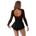 thumbnail image 2 of iEFiEL Womens Long Sleeve Ballet Dance Skirted Leotard Rhinestone Skating Dress Costume, 2 of 7