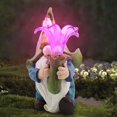 thumbnail image 4 of Estatua De Gnomo De Jardín, Figurita De Gnomo De Resina Solar, Figurita De Gnomo De Césped Para Patio, Porche De Césped Vogacara HA035262-00, 4 of 6