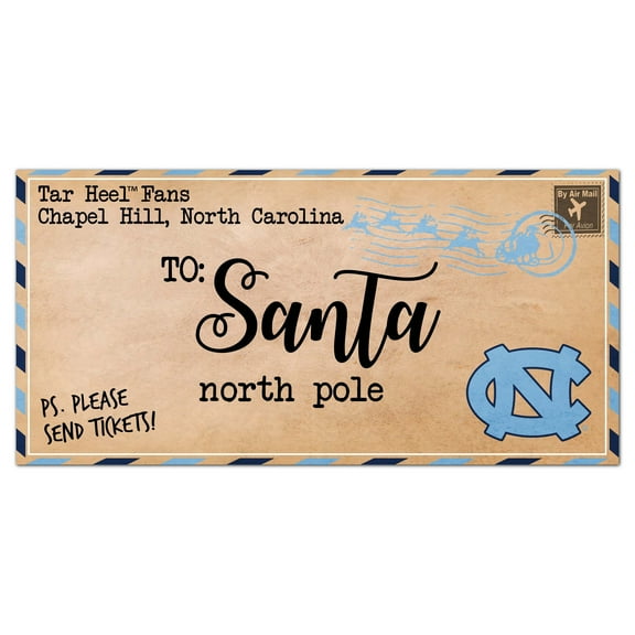 North Carolina Tar Heels 6'' x 12'' Letter to Santa Sign