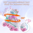thumbnail image 2 of Girls' Light Up Roller Skates Adjustable 4 Sizes (Ages 3-8)Sparkle Wheels,Green&Pink,Indoor Outdoor Skates for Kids, 2 of 10