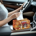 thumbnail image 6 of Psesaysky PU Leather Rectangle Tissue Box Cover - Thanksgiving Dog Truck Tissue Cube Box Holder with Buckle Bottom, Decorative Organizer for Vanity Toilet Night Stand Table Office Car, 6 of 7