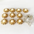 thumbnail image 3 of veasfak 10 Sets Pearl Studs Rivets Spikes for DIY Shoes Bags Decor Gold, 3 of 9