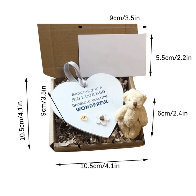 Gran Oso de Peluche en Forma de Corazón de Madera Bolsillo Oso de Peluche Abrazo Regalo Mini Oso de Peluche