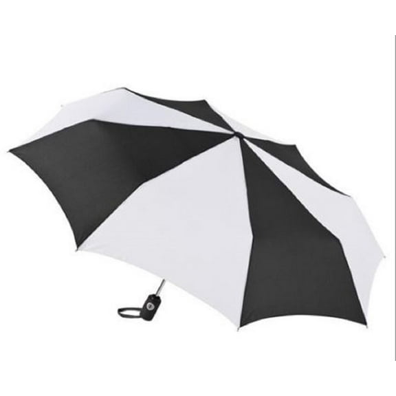 Totes Auto Open Auto Close Umbrella, 43" Arc. Fits in Travel Bag, Color: Black/White