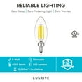 thumbnail image 4 of Luxrite 5W E12 Vintage Candelabra LED Dimmable Light Bulbs, 60W Equivalent 4000K Cool White, 550 Lumens, Blunt Tip, 16-Pack, 4 of 7