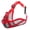 Red, variant on Short Snout Dog Muzzle for French Bulldog, Pug, English Bulldog - Open Eye Design for Better Vision & Comfort, Soft Mesh Adjustable Anti Biting Eating, Full Pant Allows Drinking & Feeding