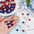 thumbnail image 2 of PH 120pcs 4th of July Patriotic Beads 10mm Beads Red Blue Bead Polymer Clay Pave Disco Ball Craft Bead for Friendship Bracelet Necklace Earring Jewelry Making diy, 2 of 9