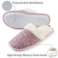 thumbnail image 3 of Womens Memory Foam Scuff Slippers Fuzzy House Shoes with Faux Fur Collar Winter Slide Slipper, 3 of 7