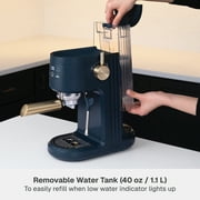 Thyme & Table Barista Mini Espresso Machine with 15-Bar Pressure and Steam Wand, Atlantic Blue