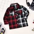 thumbnail image 6 of Boys Shirts Toddler Baby Boy Girl Shirt Jacket Pockerts Plaid Long Sleeve Button Down Tees Shirt Coat Boys' Tops Red 2 Years-3 Years, 6 of 6