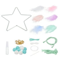 Uxcell DIY Dream Catcher, Star Making Dream Catcher Supplies Handmade Dream Catcher Kit Feather Pompom Beads for Wall Hanging Ornament Decor Craft, Green