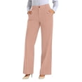 thumbnail image 4 of Pants for Women Work High Waist Straight Fabric Pleated E ant Business Suit Trousers Palazzo Wide Leg Pants, 4 of 7