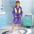 thumbnail image 5 of FORMRS Niños Bathrobe Unisex Hooded Robe Soft Plush Pajamas Sleepwear, Size 7-9T, Blue Road, 5 of 7