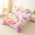 thumbnail image 2 of Manfei Sweet Unicorn Twin Comforter Sets,Dreamy Cloud Balloon Bedding Set,Pink Multicolor,Pink Reversible,2 Pieces,1 Comforter and 1 Pillowcase, 2 of 8