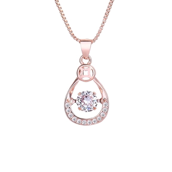 Rose Gold Plated Copper Necklace for Women Star Pendant Necklace with CZ Stones Dainty Layering Jewelry 18 Inch Adjustable Chain Gift for Her Birthday Anniversary Valentine's Day