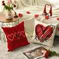 thumbnail image 5 of I Love U XOXO Valentine Hearts Throw Pillow Covers, 16 x 16 Inch Love Wedding Cushion Case Decoration for Sofa Couch Set of 4, 5 of 6