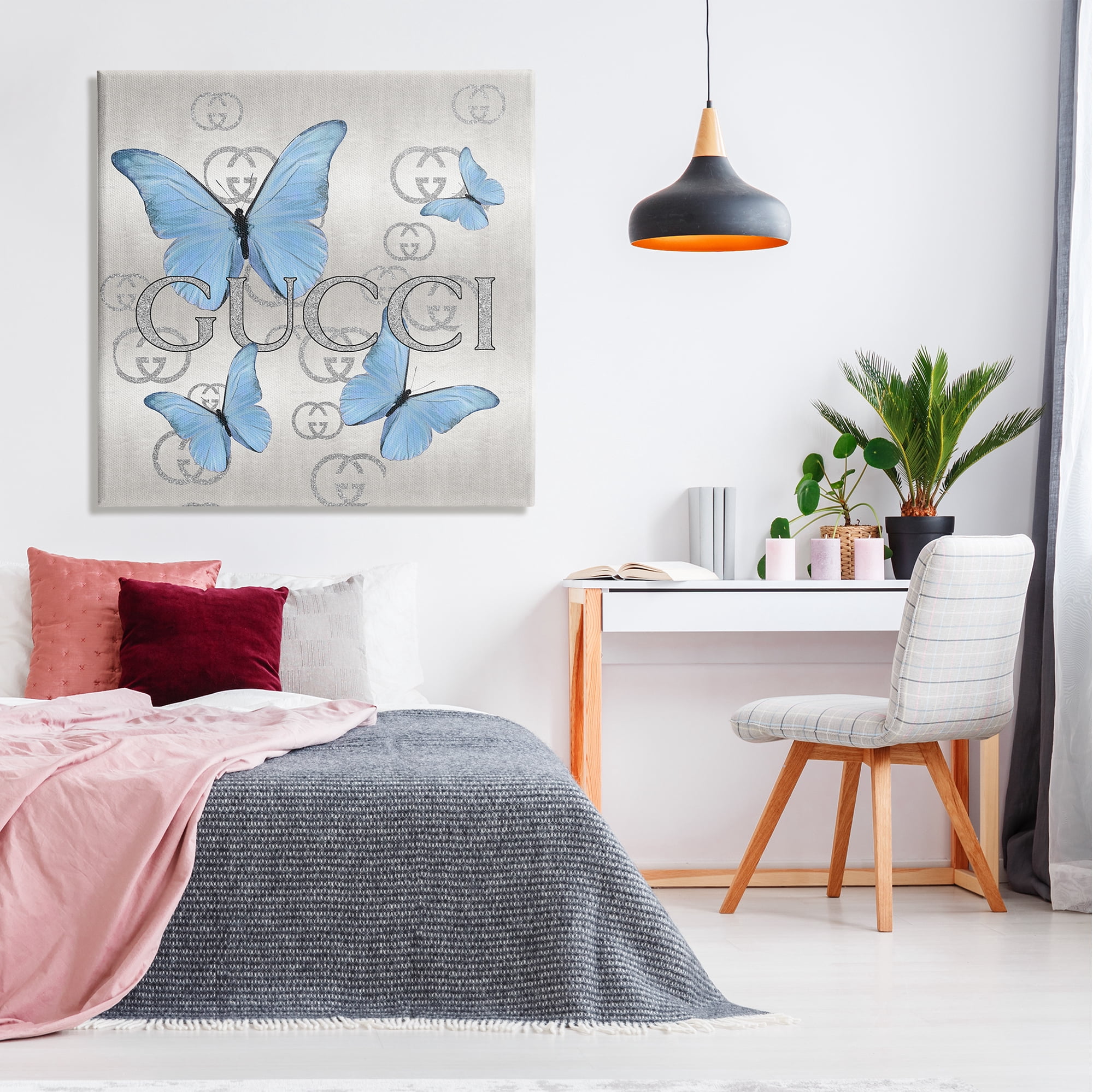 Stupell Industries Glimmering Glam Butterflies Animals & Insects Painting Gallery Wrapped Canvas Print Wall Art, 36 x 36