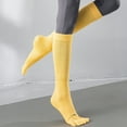 thumbnail image 6 of Yokua Women Yoga Knee High Non-Slip Socks Bright Solid Color Five Finger Long Stocking, 6 of 19
