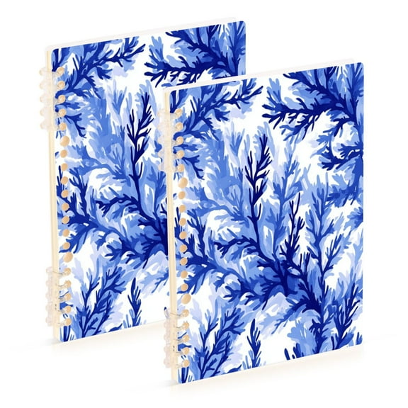 Wirebound Notebook Hardcover Spiral Notebooks Blue Pine Boughs, 60 Pages, 80 GSM, 5.7 x 8.3in