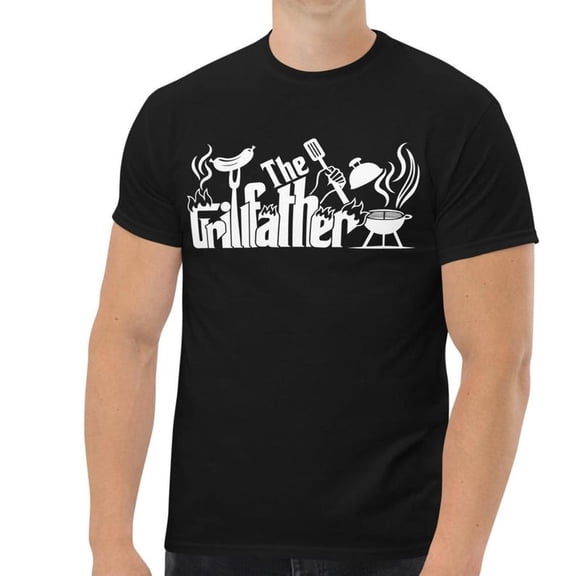 The Grillfather T-Shirt Funny BBQ Dad Shirt, Grill Master Fathers Day Gift Tee, BBQ Lover Graphic Tee, Family Barbecue Shirt for Dad