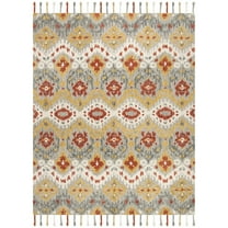 SAFAVIEH Suzani Jimmy Southwestern Wool Runner Rug, Grey/Gold, 2'3" x 8'