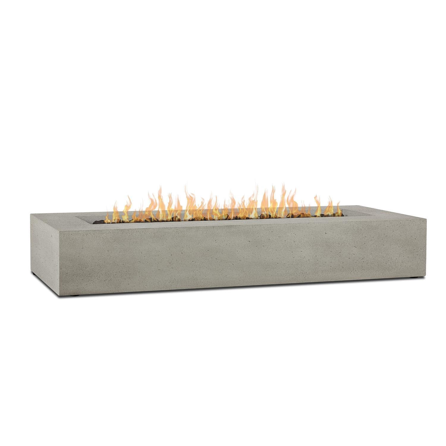Hillview Bay 72 Inch Rectangular GFRC Propane Fire Pit Table in Flint by BBQGuys Signature