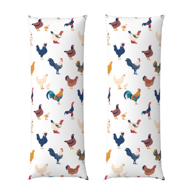 Balery Various Rooster Funda Protectora para Almohada Corporal de Algodón Hipoalergénico con Cierre(55 x 21 pulgadas), Almohadas No Incluidas