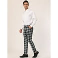 thumbnail image 4 of Unique Bargains Men's Plaid Dress Pants Casual Slim Fit Checkered Business Trousers 30 Black, 4 of 6