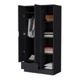 thumbnail image 2 of Newboti Furniture Cimarron 2-Door Armoire with Open Compartment Black 23870, 2 of 7