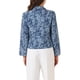 thumbnail image 3 of Blazer Chic para Mujeres Abierto Frontal para Trabajar Traje Corto de Verano Chaqueta Azul-Floral M, 3 of 6