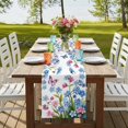 thumbnail image 4 of Table Runners 72 Inches Long Dress Scarves, Blue Spring Floral Farmhouse Kitchen Table Runner, Coffee Tablerunners, Pink Flowers Butterfly Pastoral 14x72 Inch, 4 of 9