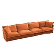 thumbnail image 5 of UXENAFANA Oversize Comfy Sofa Couch Sleeper - 156.6'' Chenille with Deep 24'' Seat and 2 Pillows, for Living Room Bedroom Office Apartment,DIY Combination, Orange, 5 of 5