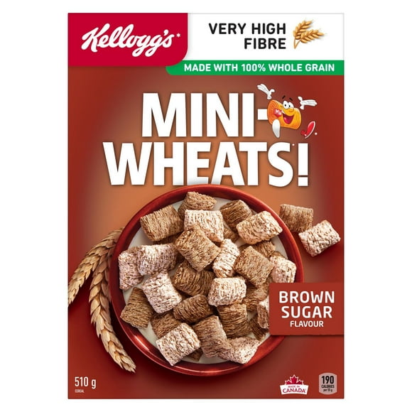 Kellogg's Mini-Wheats Cereal, Brown Sugar flavour, 510g, 510g
