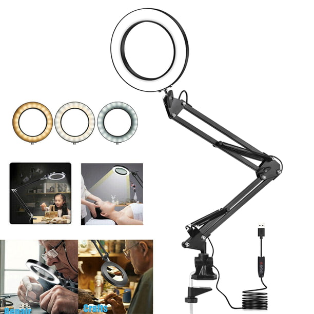 Magnifying Lamp 2 In 1 Clamp Table, Clamp On Desk Magnifying Lamps