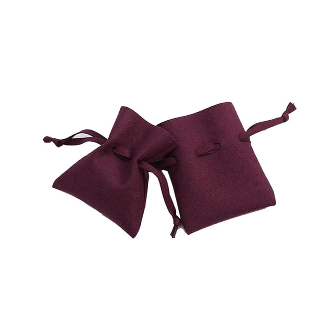 yingyy 50 Pieces Gift Bag Portable Drawstring Solid Color Candy Ring Jewelry Cellphone Storage Pouch Pocket Organizer Wine Red Wine Red