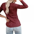 thumbnail image 3 of Xmarks Women's Long Sleeve Henley Tops Pullover with Buttons Down Casual Loose Fit Red US 8, 3 of 7