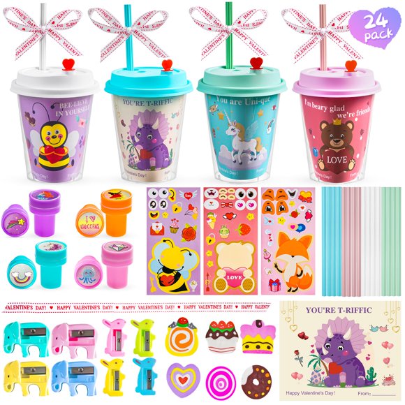 Regalos de San Valentín para niños - Set de papelería (24 piezas)