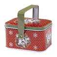 thumbnail image 1 of Boîte en Fer de Noël Portable pour Emballage Cadeau avec Poignée, Conception Scellée et Matériau en Fer Robuste pour Collations pour Enfants, Rangement de Bonbons et Cadeaux des Fêtes 4.1X3X2.4In 0.2Lb, 1 of 7
